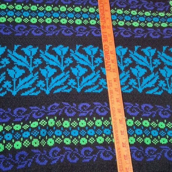 Vintage 90s Arielle Sweater Women XL Black Blue Green Geometric Floral Retro USA - Picture 8 of 8